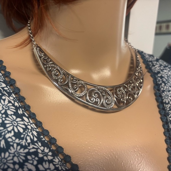❤️Brighton Ananita Crystal Silver Scroll Necklace - Picture 2 of 5